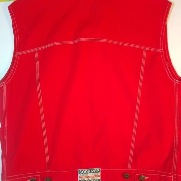 Soda Pop Superior Equipment  NWOT   thick denim vest/sleeveless shirt - size S - - Picture 15 of 15